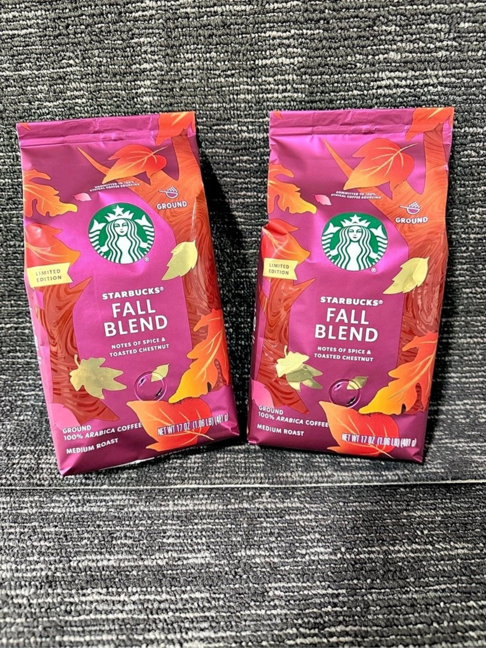 Starbucks Fall Blend Limited Edition!!  17 oz 2-Pack Ground Coffee
